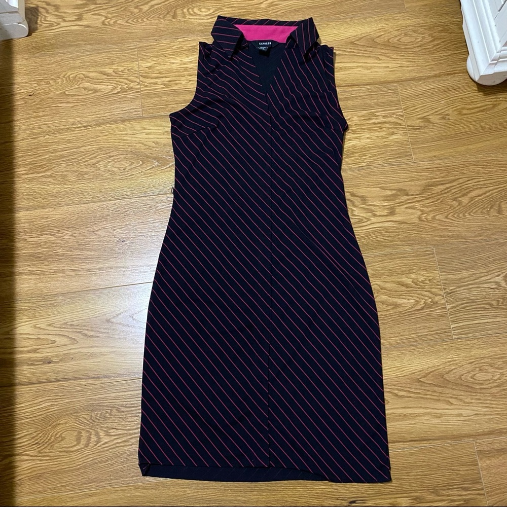 Express dress with pink stripes